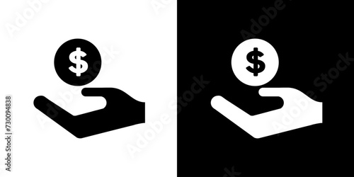 Receiving hand icon. Down icon. Health. Business. Accepting hand gesture. Hands down gesture