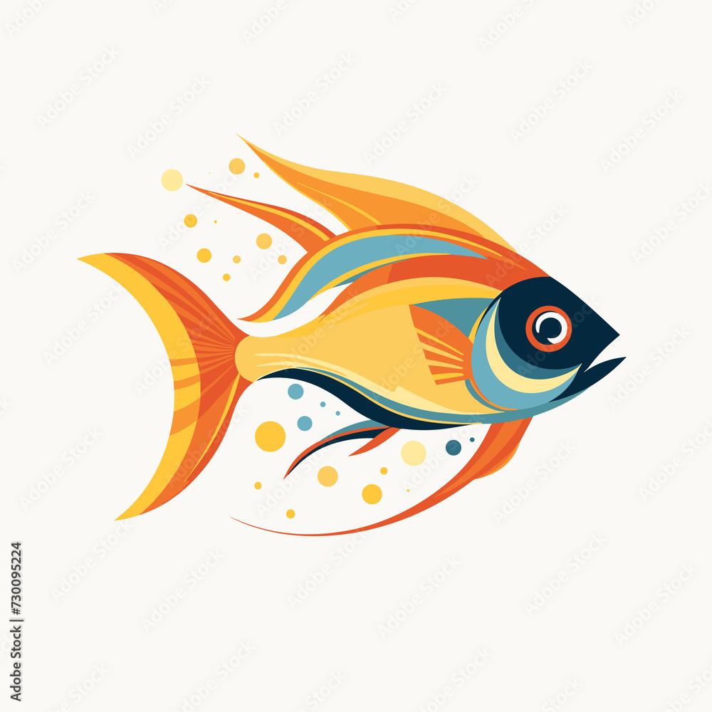 Fish illustration vector. flat logo of Vector
Fish illustration vector. flat logo of Vector