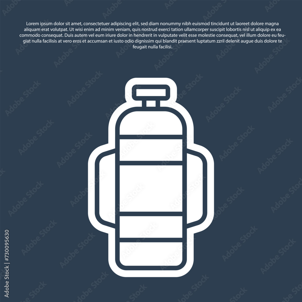 Blue line Aqualung icon isolated on blue background. Oxygen tank for diver. Diving equipment. Extreme sport. Diving underwater equipment. Vector Blue line Aqualung icon isolated on blue background. Oxygen tank for diver. Diving equipment. Extreme sport. Diving underwater equipment. Vector
