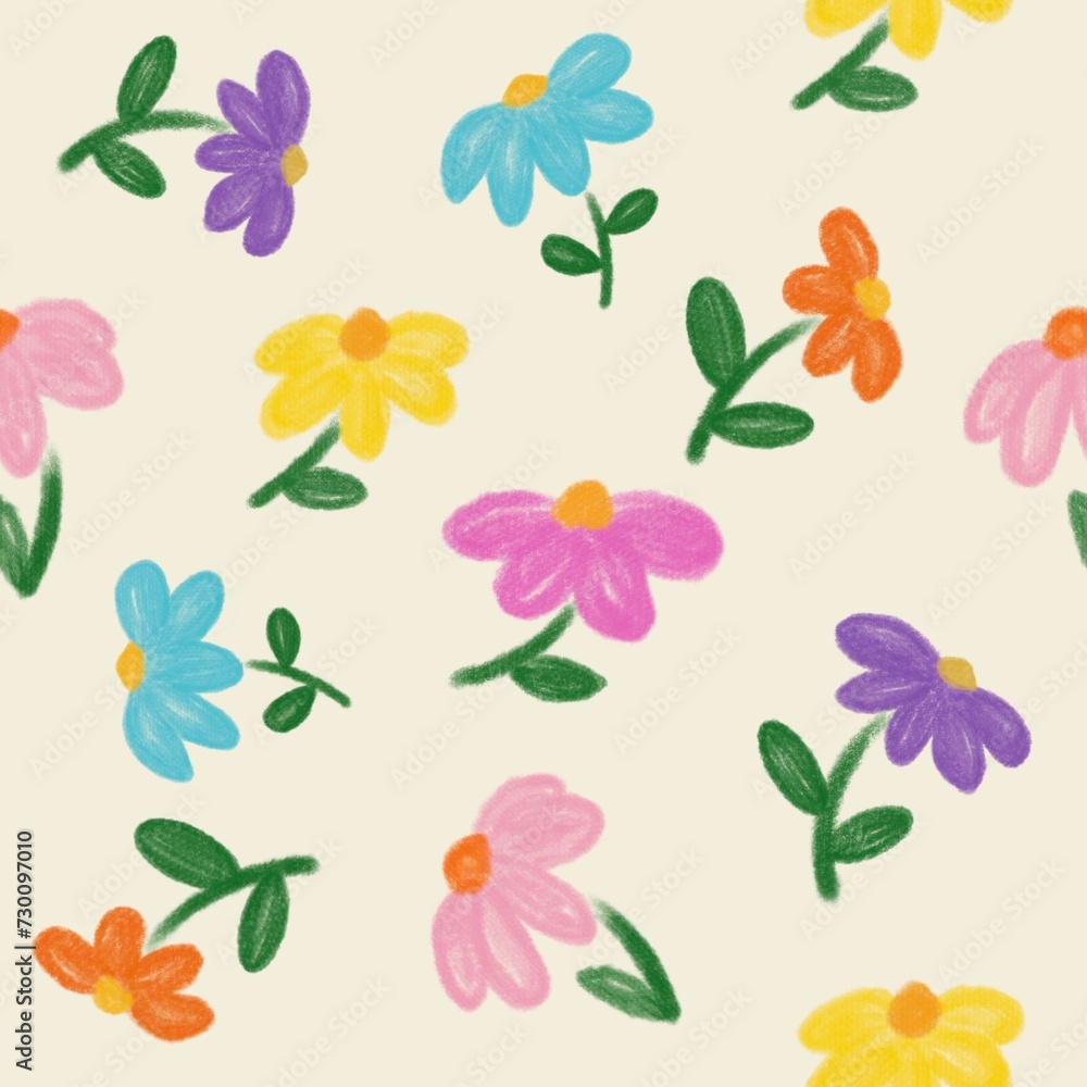 Fototapeta premium seamless background with flowers