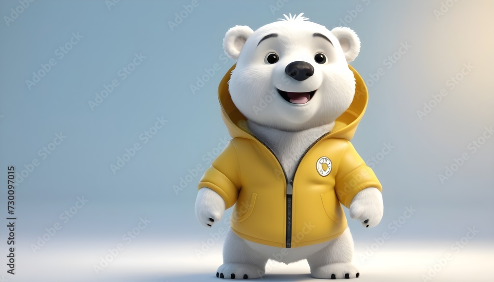 The yellow jacket polar bear - Generative AI The yellow jacket polar bear - Generative AI