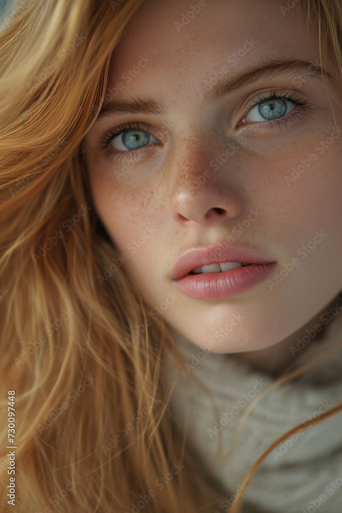 Portrait of beautiful young woman for model agency Portrait of beautiful young woman for model agency