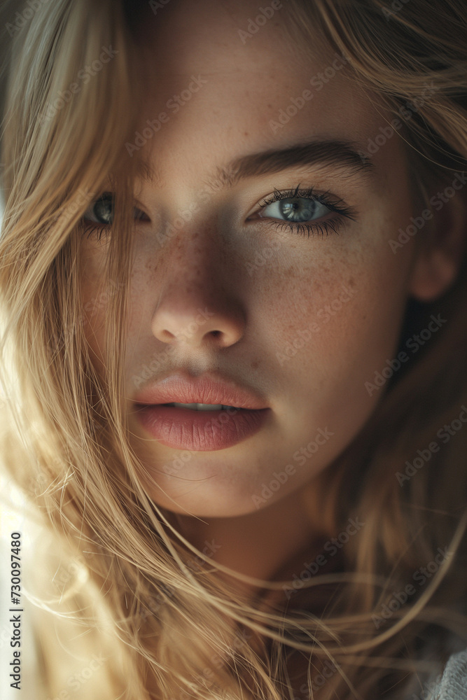 Portrait of beautiful young woman for model agency Portrait of beautiful young woman for model agency