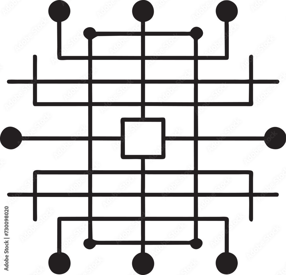 circuit lines, icon
