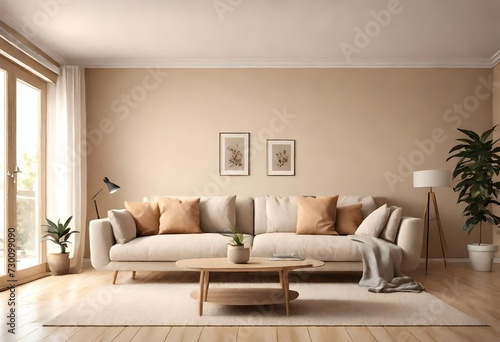 living room interior background is beige.