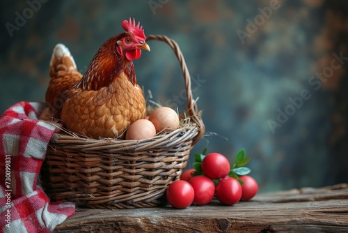 hen, hatching the egg, eggs at the farm, chicken and eggs