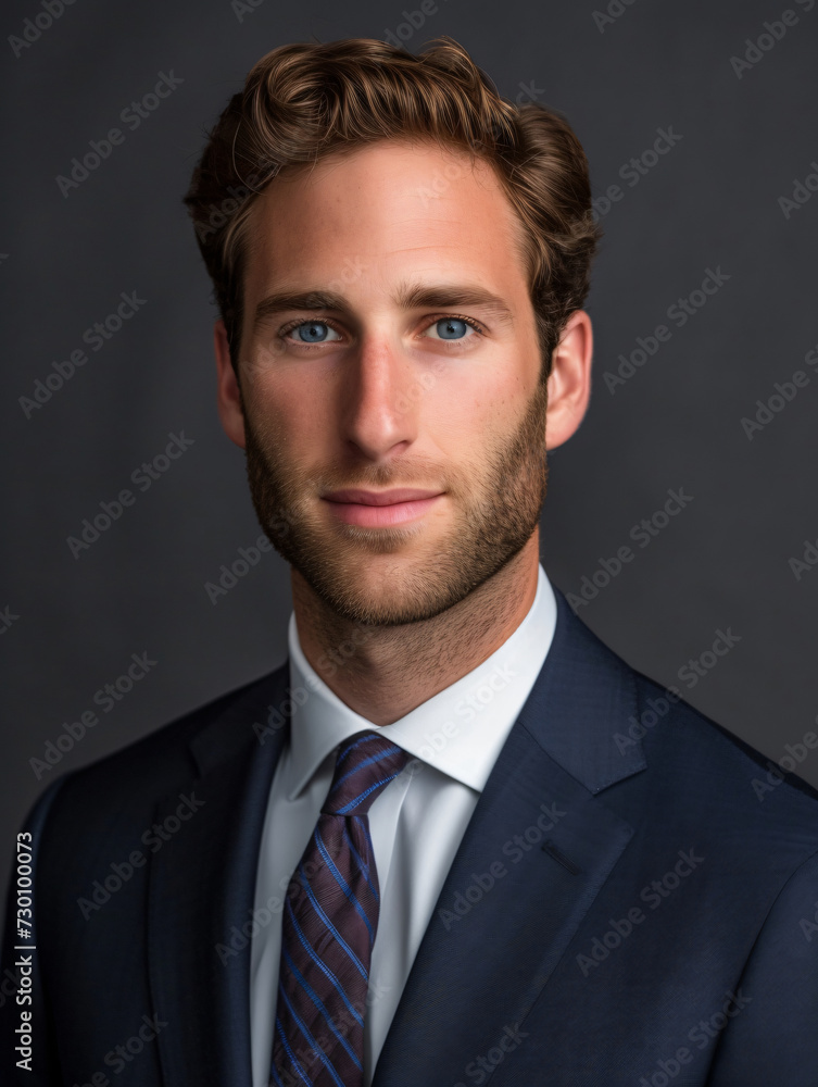Close-up professional portrait of a business executive exuding confidence in corporate attire. Close-up professional portrait of a business executive exuding confidence in corporate attire.