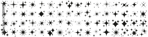 Twinkling stars. Sparkle star icons. Blink glitter and glowing icon. Stars sparkles vector