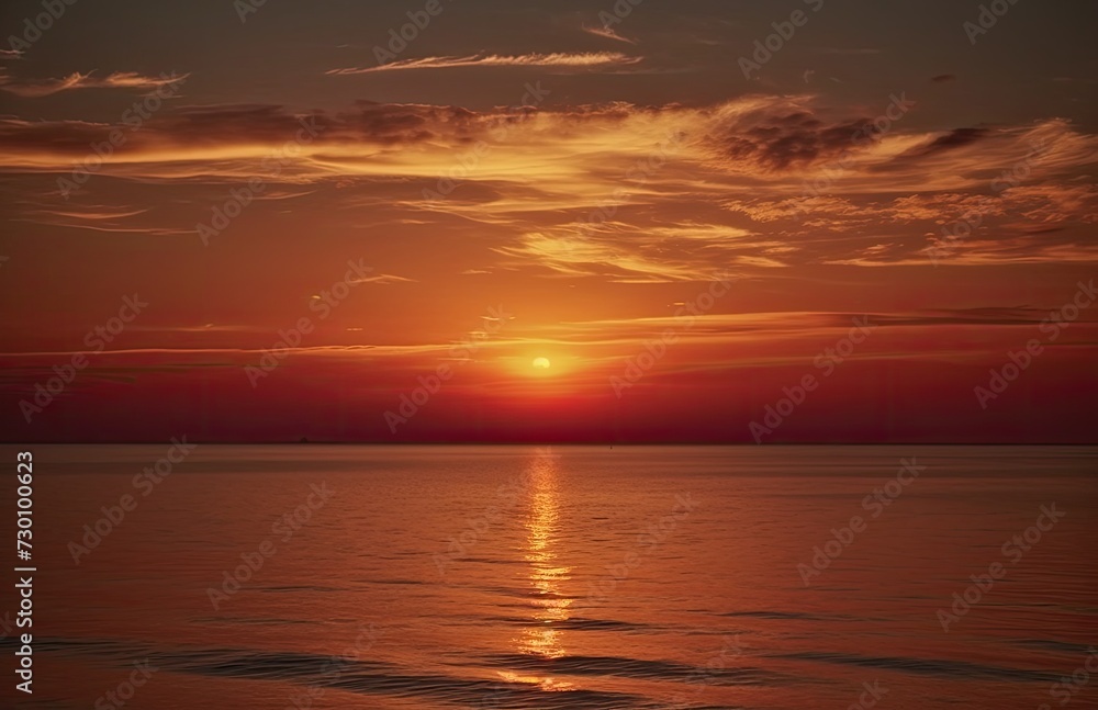 Fototapeta premium Sunrise or Sunset on the beach for backgrounds. Sea background in the sunset.
