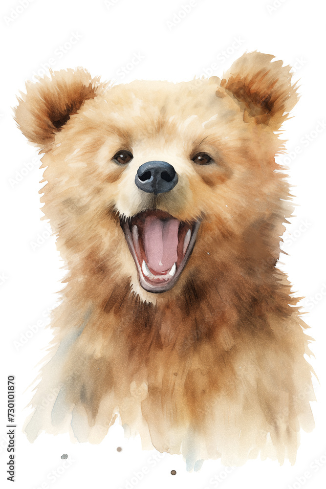 watercolor painting of cute bear smiling. high quality illustration for kid. watercolor painting of cute bear smiling. high quality illustration for kid.