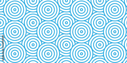 Modern diamond geometric waves spiral pattern and abstract circle wave lines. blue seamless tile stripe geomatics overlapping create retro square line backdrop pattern background. Overlapping Pattern.