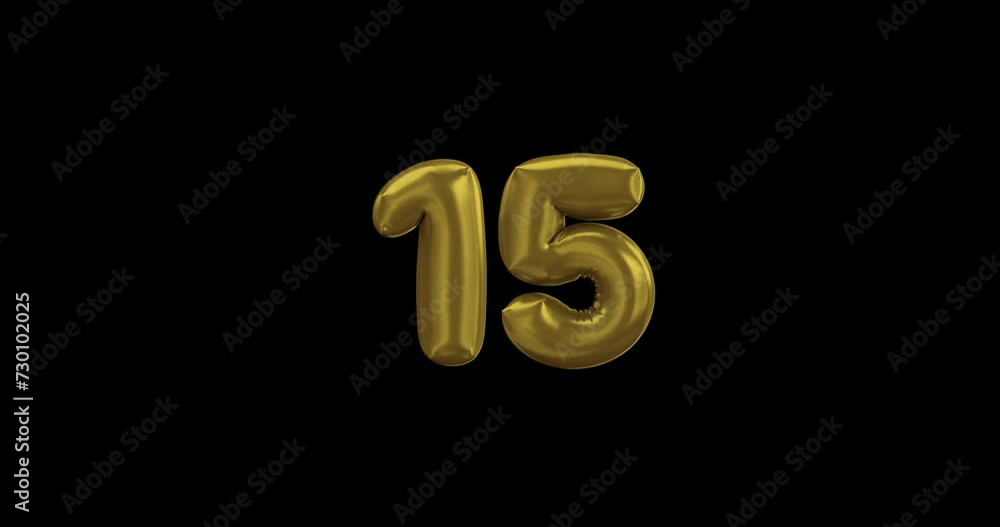 number 15 gold balloons on a black background number 15 gold balloons on a black background