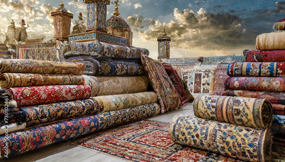 beautiful Eastern handmade carpets The folded carpets