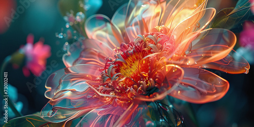 Techno-Flora A futuristic take on flowers, botanical art, a combination of nature and science.