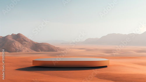 Desert Dune Mirage Oasis Sand Product Advertising Mockup Background Isolated Empty Blank Plate Podium Pedestral Table Stand Mockup Presentation Podest