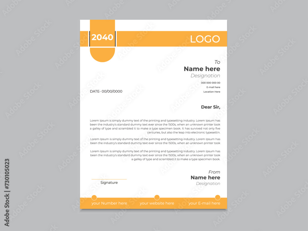 Simplae & Blank Business LetterHead Design Simplae & Blank Business LetterHead Design