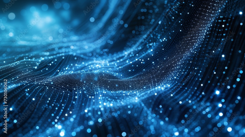 Obraz premium Data Cascading Through the Technological Waterfall