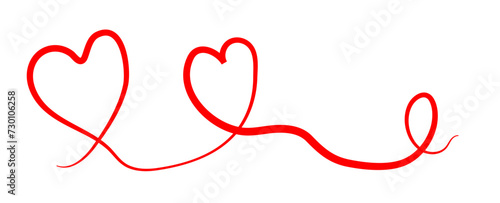 Calligraphic heart shape banner. Line art ribbon. Valentine's Day border on isolated background. suit for cover, poster, flyer, brochure, website, card, backdrop, greeting card. vector illustration