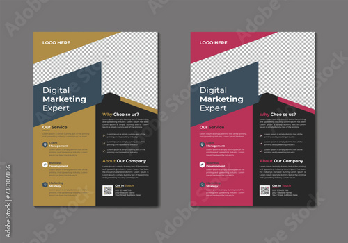 Vector digital marketing agency and corporate business flyer template