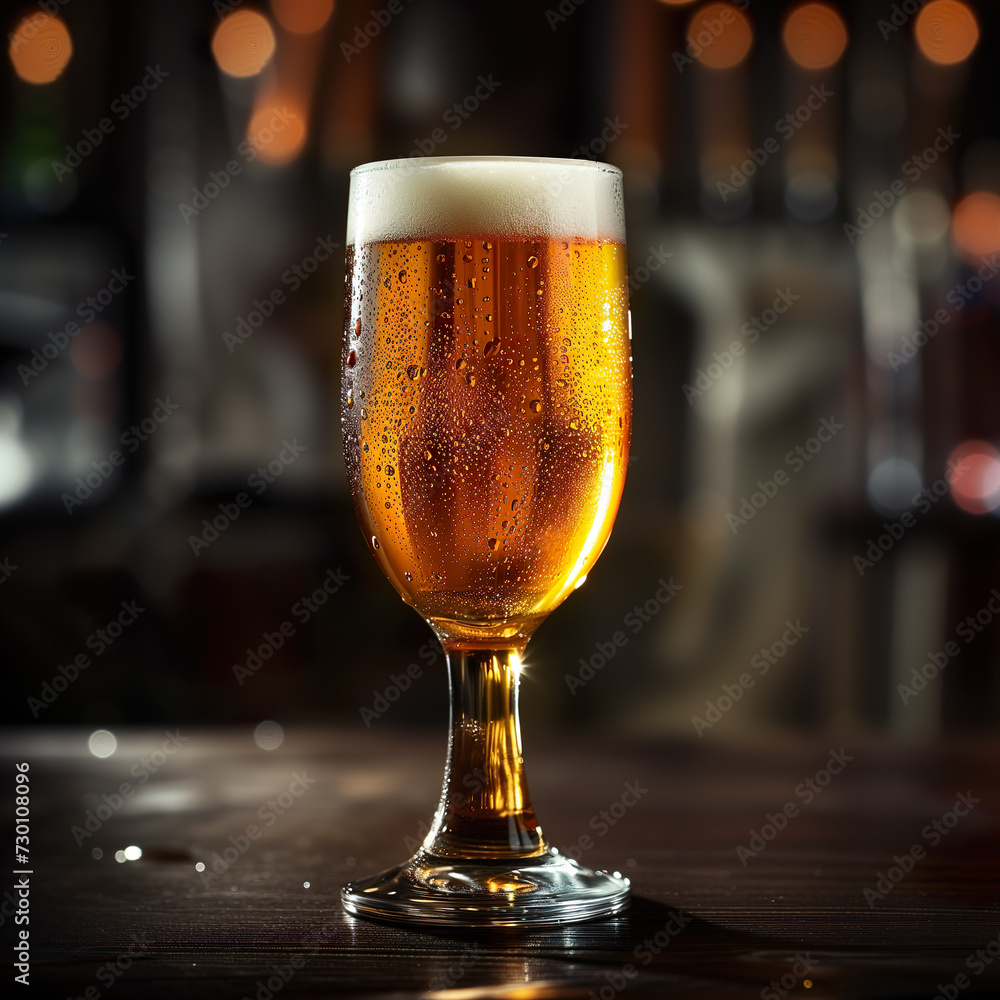 Ein Glas frisches Bier vor dunklem Hintergrund. Ein Glas frisches Bier vor dunklem Hintergrund.