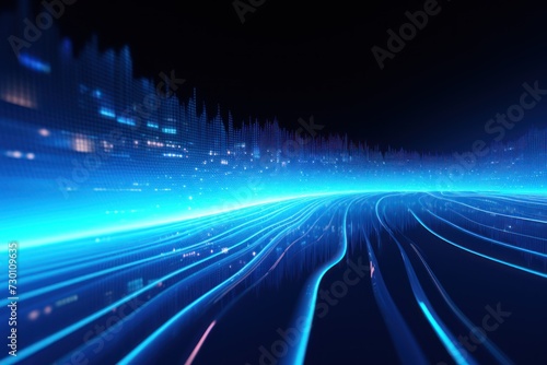 Blue Futuristic Data Stream Abstract Background