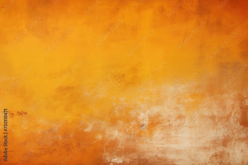 Orange Grunge Background. Warm and Solid Abstract Texture with Yellow Gradient Colours on Cement