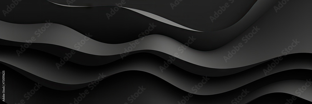astract black background with waves, black paper art, black abstract background with wavy lines. for nature-themed designs, environmental concepts, or vibrant and modern digital art.green paper cut 
