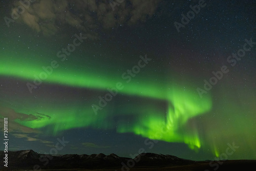 aurora borealis in the mountains © LEE