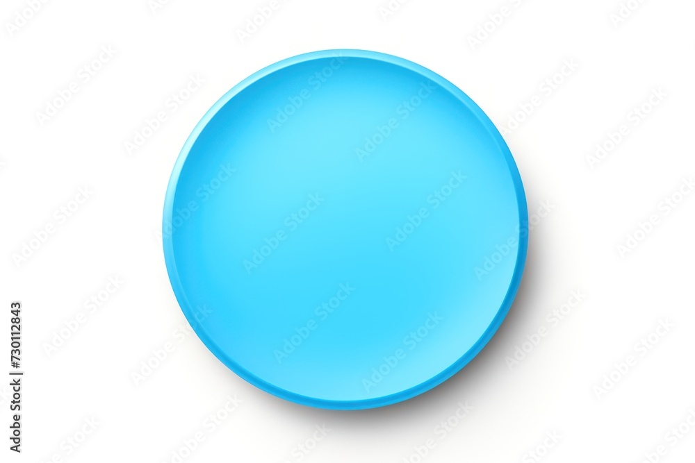 Blue round circle isolated on white background