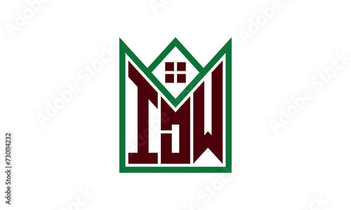 IDW initial letter real estate builders logo design vector. construction ,housing, home marker, property, building, apartment, flat, compartment, business, corporate, house rent, rental, commercial photo