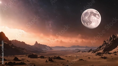 natural appearance at night lit by a bright moon