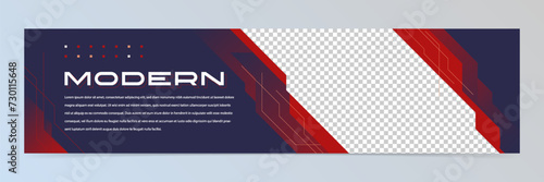 Modern abstract technology linkedin banner template	
