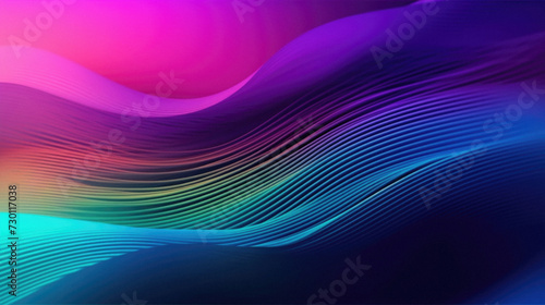 Abstract background with smooth wavy lines in blue, pink and purple colors.