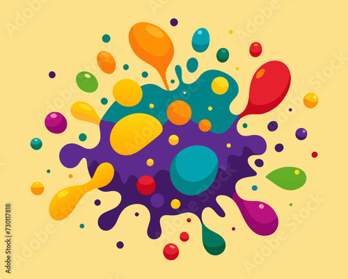 abstract paint spots bright background paint drops of paint spilled paint Multicolored Colored Drops Splash Splashes Blots Vector