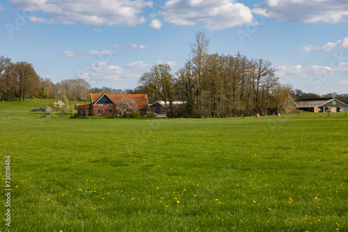 landscape with farmhouse and barn