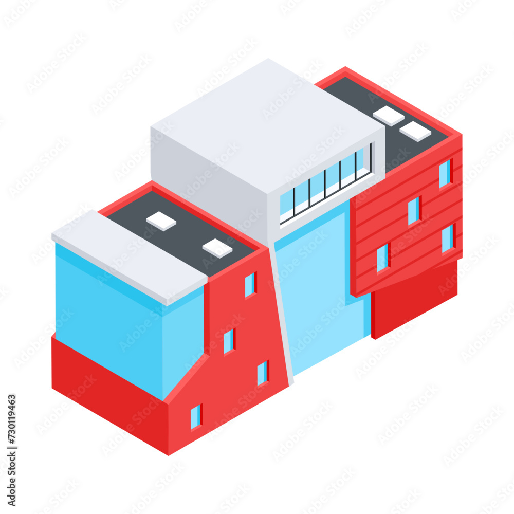 Urban Buildings Isometric Icon Urban Buildings Isometric Icon