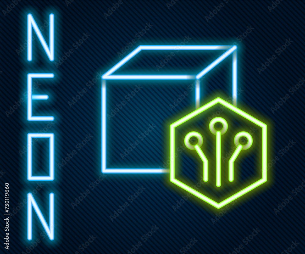 Glowing neon line NFT Digital crypto art icon isolated on black background. Non fungible token. Colorful outline concept. Vector Glowing neon line NFT Digital crypto art icon isolated on black background. Non fungible token. Colorful outline concept. Vector