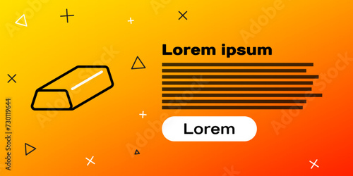 Line Gold bars icon isolated on yellow background. Banking business concept. Colorful outline concept. Vector