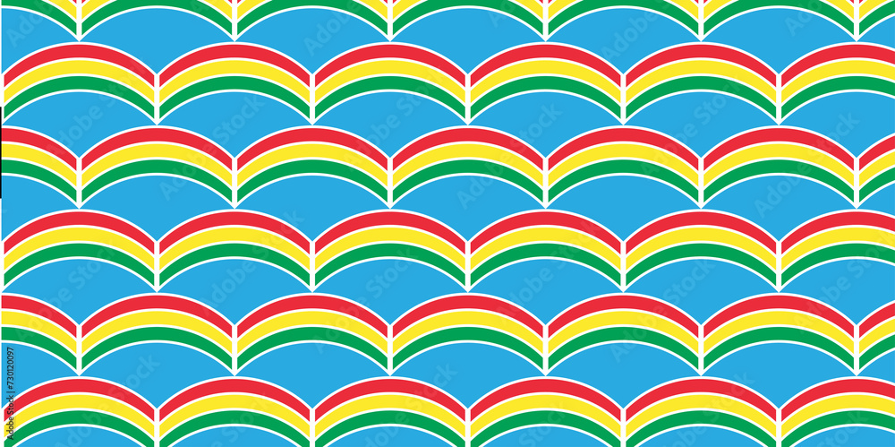 Rainbow Arc Pattern over Light Blue Background, Light blue backdrop showcasing a cheerful pattern of rainbow arcs in a harmonious and flowing design Rainbow Arc Pattern over Light Blue Background, Light blue backdrop showcasing a cheerful pattern of rainbow arcs in a harmonious and flowing design
