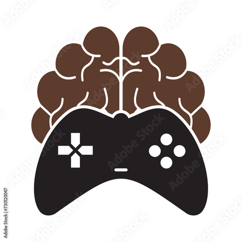 Brain game logo vector illustration. Mind game logo design icon.