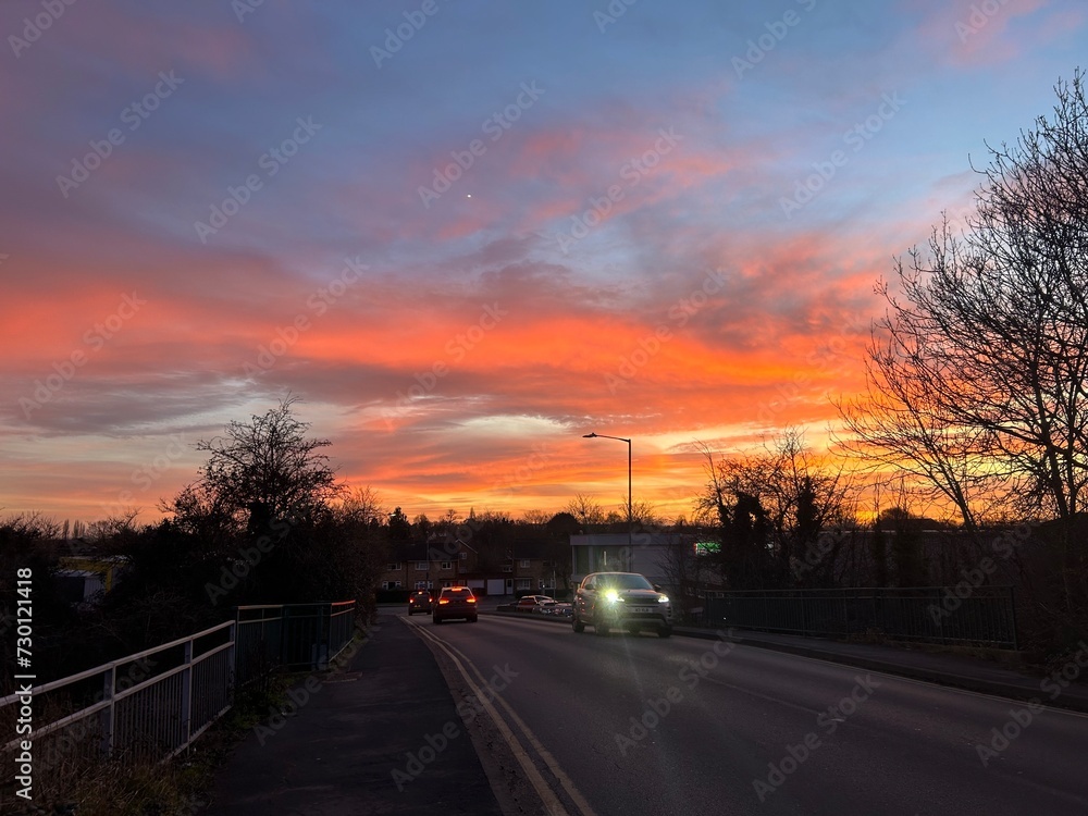 Obraz premium sunset on the road