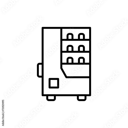Vending machine outline icons, minimalist vector illustration ,simple transparent graphic element .Isolated on white background
