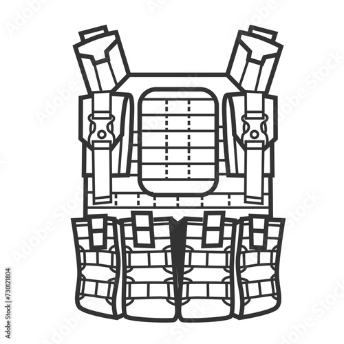 Illustration vector icon of armor vest with stem.