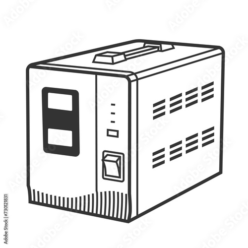 Illustration vector icon of voltage stabilizer of an electrical network.