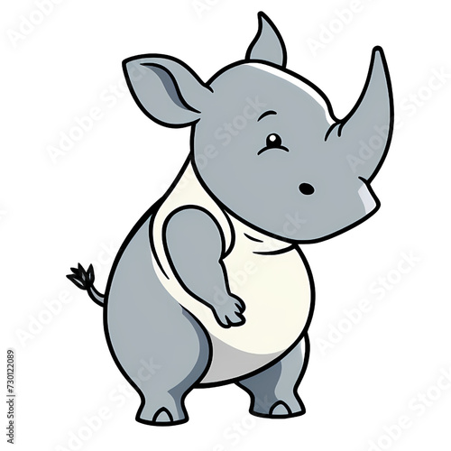 Cute Animals Art Rhinoceros