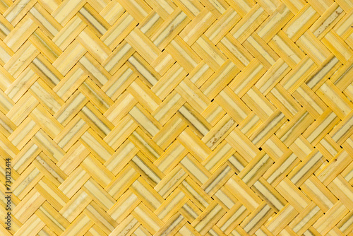 Pattern of woven seagrass basket. close-up woven bamboo pattern. Bamboo basketry pattern close up