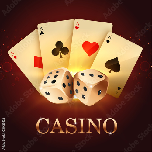 playing cards and dices