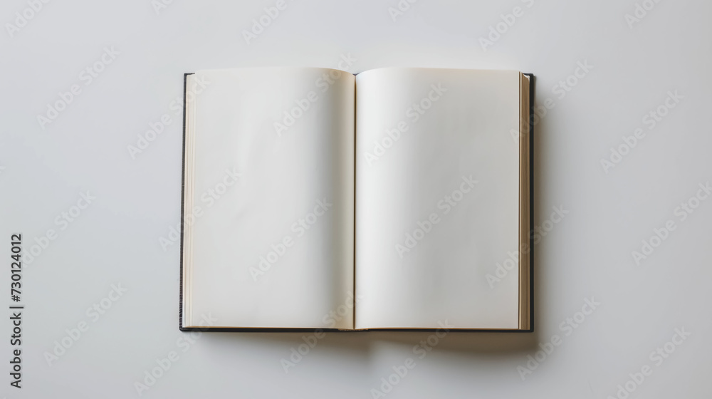 Blank book mockup with white pages Blank book mockup with white pages