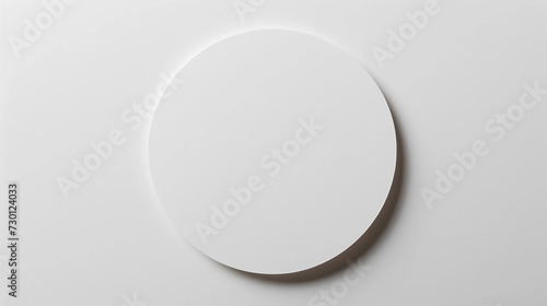 Blank round white sticker mockup on white background