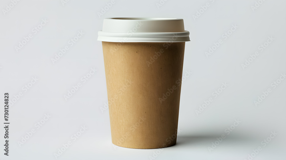 Blank craft coffee cup mockup with copy space Blank craft coffee cup mockup with copy space